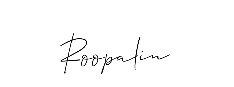 if you are searching for the best signature style for your name Roopalin. so please give up your signature search. here we have designed multiple signature styles  using Allison_Script. Roopalin signature style 2 images and pictures png