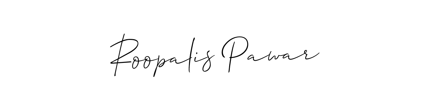 Roopalis Pawar stylish signature style. Best Handwritten Sign (Allison_Script) for my name. Handwritten Signature Collection Ideas for my name Roopalis Pawar. Roopalis Pawar signature style 2 images and pictures png