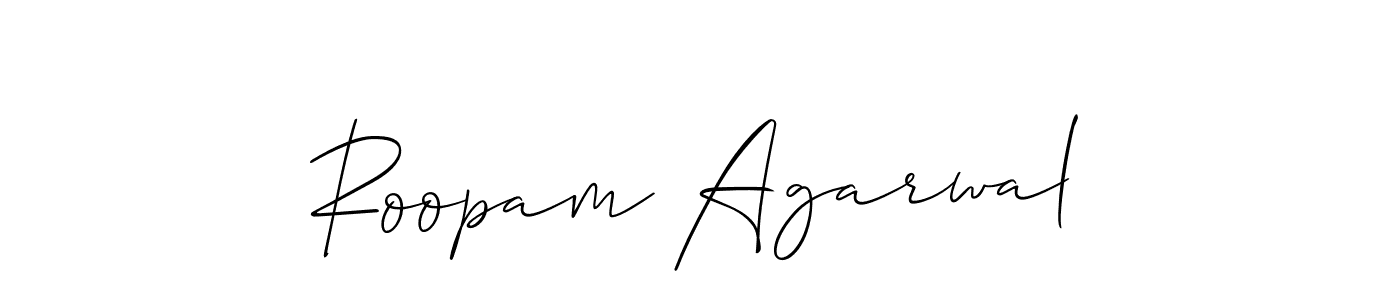 It looks lik you need a new signature style for name Roopam Agarwal. Design unique handwritten (Allison_Script) signature with our free signature maker in just a few clicks. Roopam Agarwal signature style 2 images and pictures png