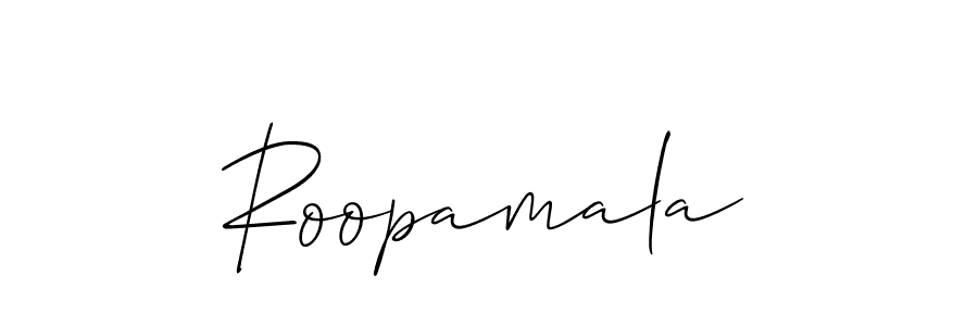 Use a signature maker to create a handwritten signature online. With this signature software, you can design (Allison_Script) your own signature for name Roopamala. Roopamala signature style 2 images and pictures png