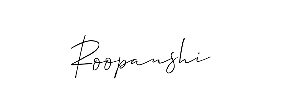 You should practise on your own different ways (Allison_Script) to write your name (Roopanshi) in signature. don't let someone else do it for you. Roopanshi signature style 2 images and pictures png