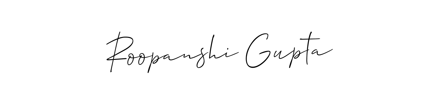 Also we have Roopanshi Gupta name is the best signature style. Create professional handwritten signature collection using Allison_Script autograph style. Roopanshi Gupta signature style 2 images and pictures png