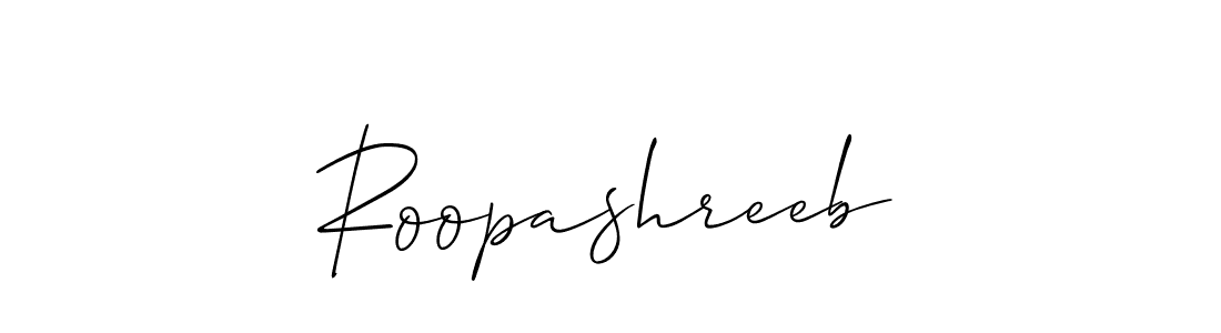 Make a beautiful signature design for name Roopashreeb. With this signature (Allison_Script) style, you can create a handwritten signature for free. Roopashreeb signature style 2 images and pictures png