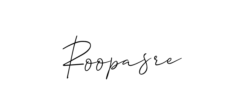 It looks lik you need a new signature style for name Roopasre. Design unique handwritten (Allison_Script) signature with our free signature maker in just a few clicks. Roopasre signature style 2 images and pictures png