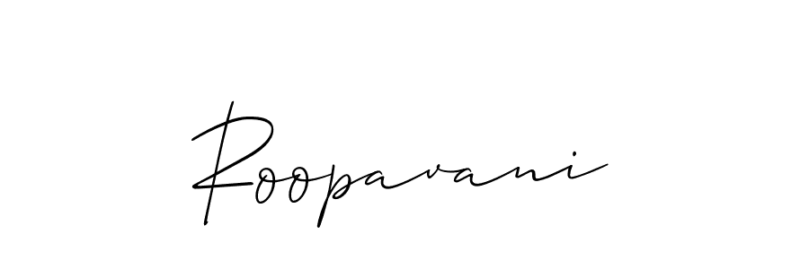 Also You can easily find your signature by using the search form. We will create Roopavani name handwritten signature images for you free of cost using Allison_Script sign style. Roopavani signature style 2 images and pictures png