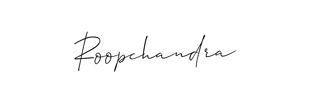How to make Roopchandra name signature. Use Allison_Script style for creating short signs online. This is the latest handwritten sign. Roopchandra signature style 2 images and pictures png