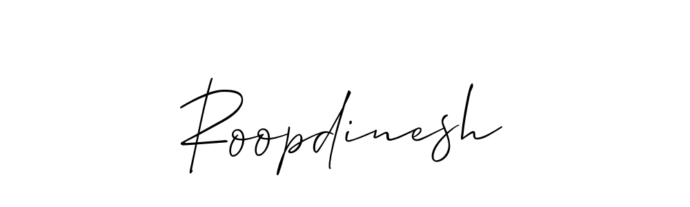 How to make Roopdinesh name signature. Use Allison_Script style for creating short signs online. This is the latest handwritten sign. Roopdinesh signature style 2 images and pictures png