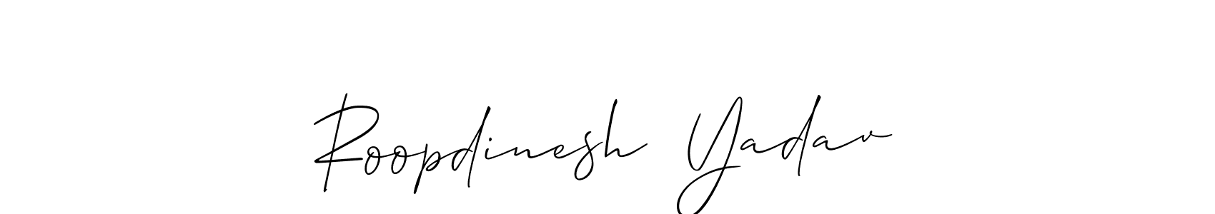 Use a signature maker to create a handwritten signature online. With this signature software, you can design (Allison_Script) your own signature for name Roopdinesh  Yadav. Roopdinesh  Yadav signature style 2 images and pictures png