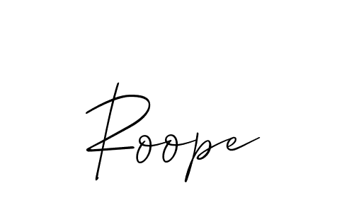 Design your own signature with our free online signature maker. With this signature software, you can create a handwritten (Allison_Script) signature for name Roope. Roope signature style 2 images and pictures png
