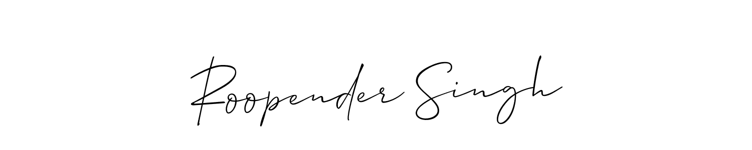 Allison_Script is a professional signature style that is perfect for those who want to add a touch of class to their signature. It is also a great choice for those who want to make their signature more unique. Get Roopender Singh name to fancy signature for free. Roopender Singh signature style 2 images and pictures png