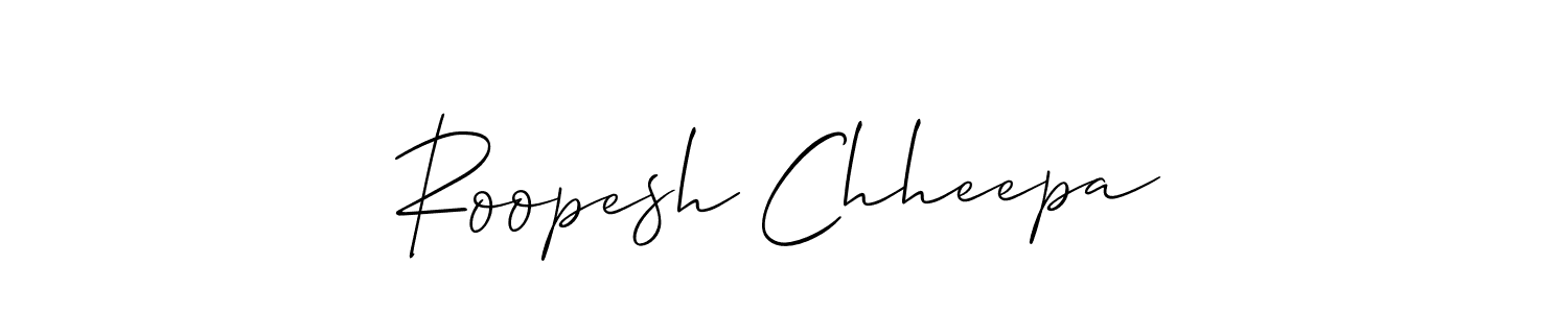 It looks lik you need a new signature style for name Roopesh Chheepa. Design unique handwritten (Allison_Script) signature with our free signature maker in just a few clicks. Roopesh Chheepa signature style 2 images and pictures png