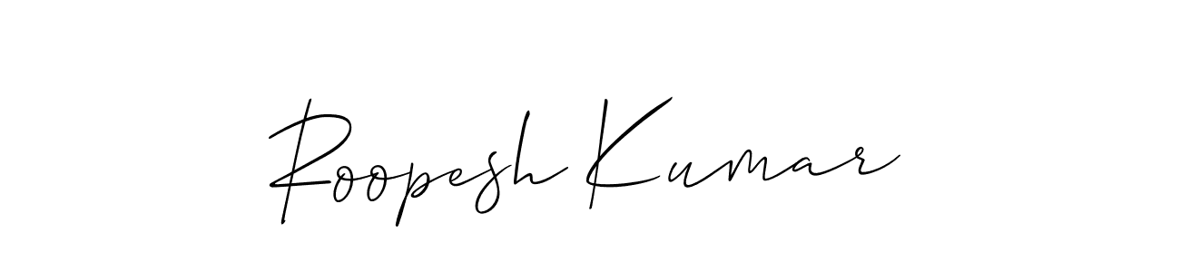 Use a signature maker to create a handwritten signature online. With this signature software, you can design (Allison_Script) your own signature for name Roopesh Kumar. Roopesh Kumar signature style 2 images and pictures png