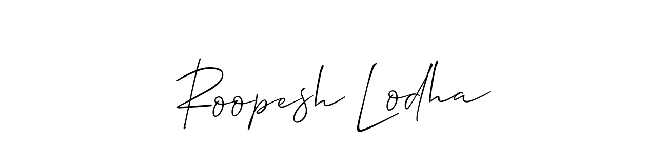 Create a beautiful signature design for name Roopesh Lodha. With this signature (Allison_Script) fonts, you can make a handwritten signature for free. Roopesh Lodha signature style 2 images and pictures png