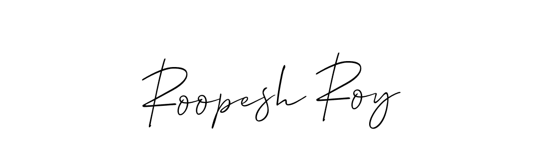 How to make Roopesh Roy name signature. Use Allison_Script style for creating short signs online. This is the latest handwritten sign. Roopesh Roy signature style 2 images and pictures png