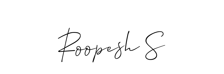 Design your own signature with our free online signature maker. With this signature software, you can create a handwritten (Allison_Script) signature for name Roopesh S. Roopesh S signature style 2 images and pictures png