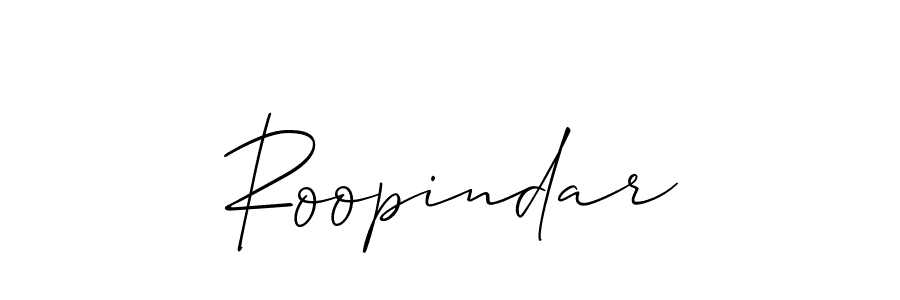 Create a beautiful signature design for name Roopindar. With this signature (Allison_Script) fonts, you can make a handwritten signature for free. Roopindar signature style 2 images and pictures png