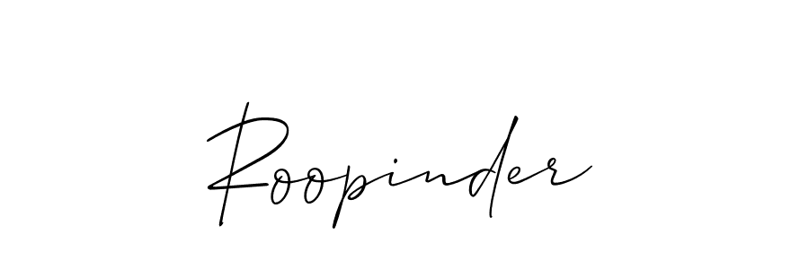 It looks lik you need a new signature style for name Roopinder. Design unique handwritten (Allison_Script) signature with our free signature maker in just a few clicks. Roopinder signature style 2 images and pictures png