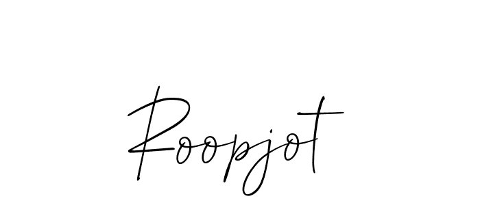 How to make Roopjot name signature. Use Allison_Script style for creating short signs online. This is the latest handwritten sign. Roopjot signature style 2 images and pictures png