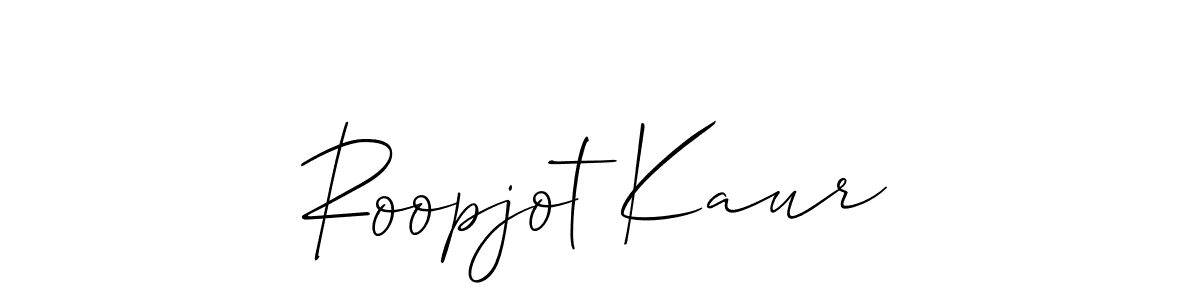 How to make Roopjot Kaur name signature. Use Allison_Script style for creating short signs online. This is the latest handwritten sign. Roopjot Kaur signature style 2 images and pictures png