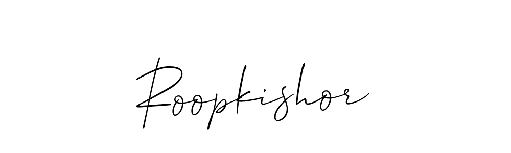 Design your own signature with our free online signature maker. With this signature software, you can create a handwritten (Allison_Script) signature for name Roopkishor. Roopkishor signature style 2 images and pictures png