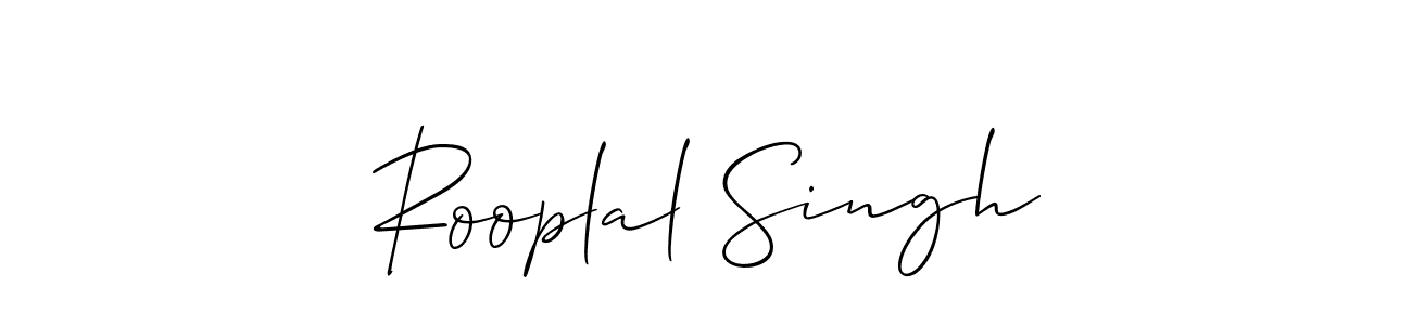 How to make Rooplal Singh signature? Allison_Script is a professional autograph style. Create handwritten signature for Rooplal Singh name. Rooplal Singh signature style 2 images and pictures png