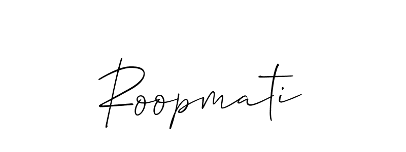 if you are searching for the best signature style for your name Roopmati. so please give up your signature search. here we have designed multiple signature styles  using Allison_Script. Roopmati signature style 2 images and pictures png