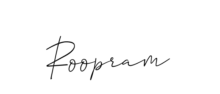 How to make Roopram signature? Allison_Script is a professional autograph style. Create handwritten signature for Roopram name. Roopram signature style 2 images and pictures png