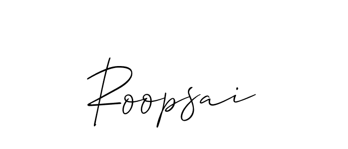 How to make Roopsai name signature. Use Allison_Script style for creating short signs online. This is the latest handwritten sign. Roopsai signature style 2 images and pictures png