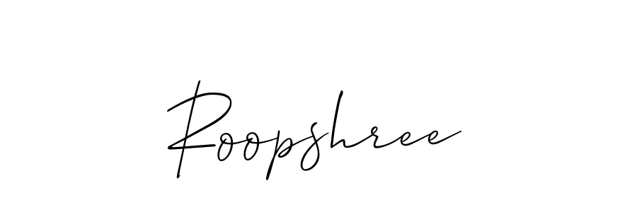 How to make Roopshree signature? Allison_Script is a professional autograph style. Create handwritten signature for Roopshree name. Roopshree signature style 2 images and pictures png