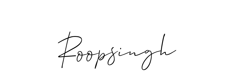 Make a beautiful signature design for name Roopsingh. With this signature (Allison_Script) style, you can create a handwritten signature for free. Roopsingh signature style 2 images and pictures png