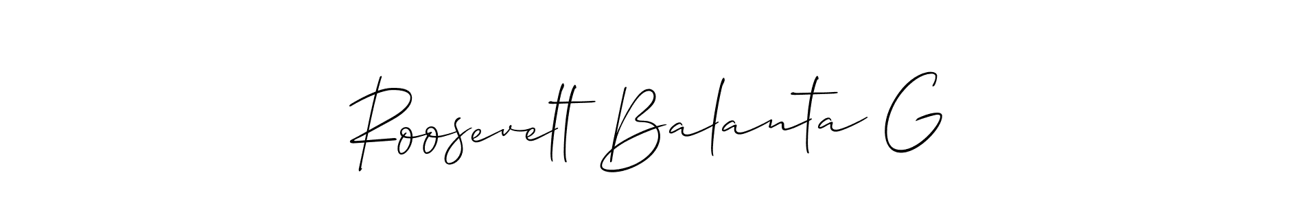 Make a short Roosevelt Balanta G signature style. Manage your documents anywhere anytime using Allison_Script. Create and add eSignatures, submit forms, share and send files easily. Roosevelt Balanta G signature style 2 images and pictures png