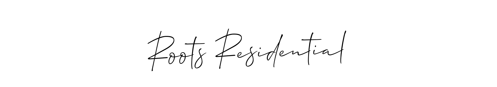 The best way (Allison_Script) to make a short signature is to pick only two or three words in your name. The name Roots Residential include a total of six letters. For converting this name. Roots Residential signature style 2 images and pictures png