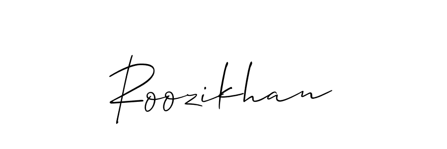 if you are searching for the best signature style for your name Roozikhan. so please give up your signature search. here we have designed multiple signature styles  using Allison_Script. Roozikhan signature style 2 images and pictures png