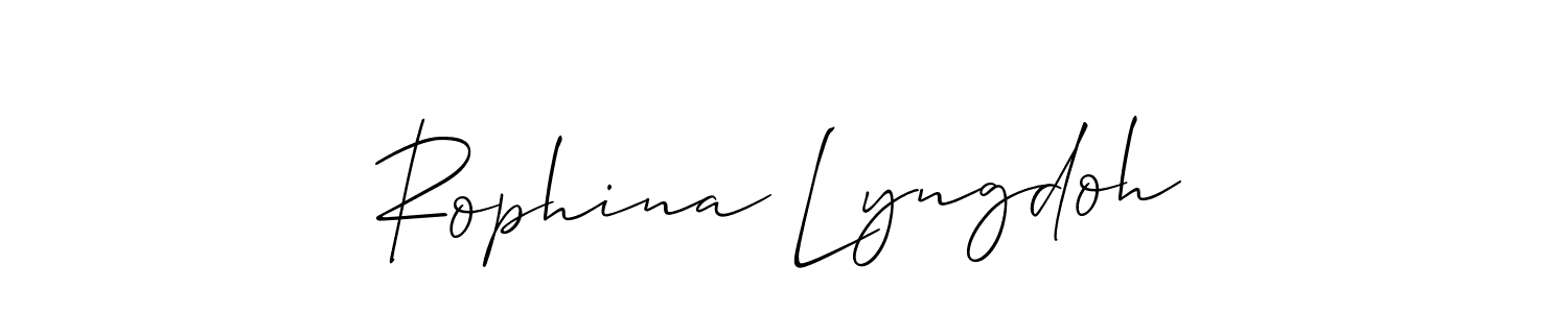 This is the best signature style for the Rophina Lyngdoh name. Also you like these signature font (Allison_Script). Mix name signature. Rophina Lyngdoh signature style 2 images and pictures png