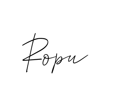 How to make Ropu signature? Allison_Script is a professional autograph style. Create handwritten signature for Ropu name. Ropu signature style 2 images and pictures png