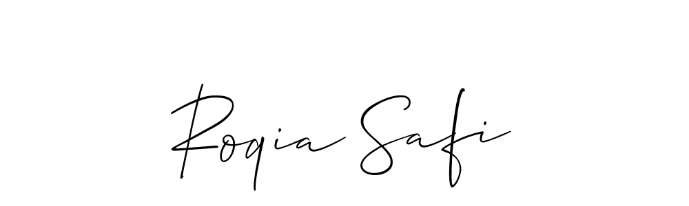 Also You can easily find your signature by using the search form. We will create Roqia Safi name handwritten signature images for you free of cost using Allison_Script sign style. Roqia Safi signature style 2 images and pictures png