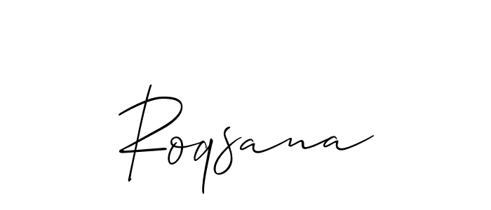 Make a short Roqsana signature style. Manage your documents anywhere anytime using Allison_Script. Create and add eSignatures, submit forms, share and send files easily. Roqsana signature style 2 images and pictures png