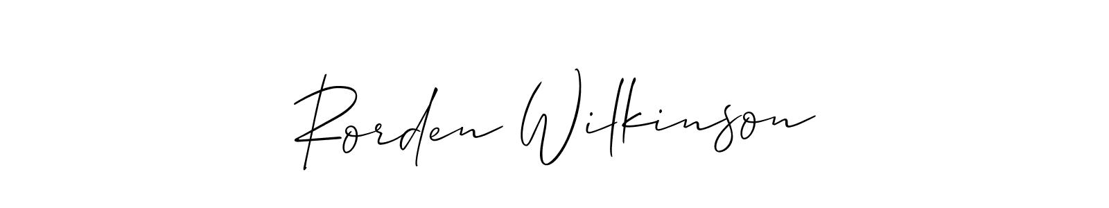 Create a beautiful signature design for name Rorden Wilkinson. With this signature (Allison_Script) fonts, you can make a handwritten signature for free. Rorden Wilkinson signature style 2 images and pictures png