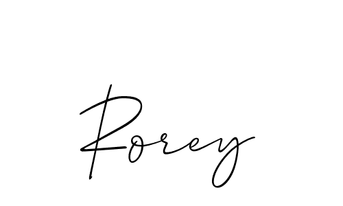 The best way (Allison_Script) to make a short signature is to pick only two or three words in your name. The name Rorey include a total of six letters. For converting this name. Rorey signature style 2 images and pictures png