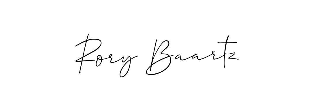 Create a beautiful signature design for name Rory Baartz. With this signature (Allison_Script) fonts, you can make a handwritten signature for free. Rory Baartz signature style 2 images and pictures png