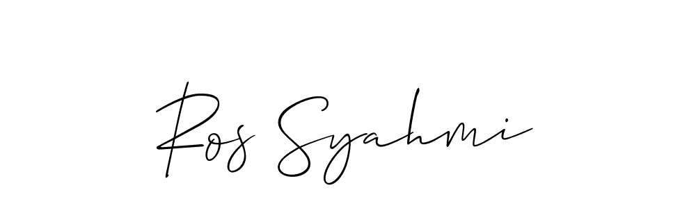 How to make Ros Syahmi name signature. Use Allison_Script style for creating short signs online. This is the latest handwritten sign. Ros Syahmi signature style 2 images and pictures png