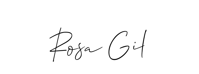 Rosa Gil stylish signature style. Best Handwritten Sign (Allison_Script) for my name. Handwritten Signature Collection Ideas for my name Rosa Gil. Rosa Gil signature style 2 images and pictures png