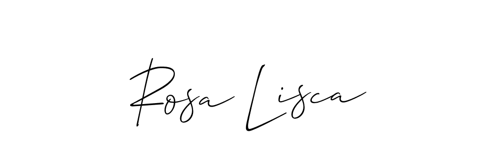 You should practise on your own different ways (Allison_Script) to write your name (Rosa Lisca) in signature. don't let someone else do it for you. Rosa Lisca signature style 2 images and pictures png