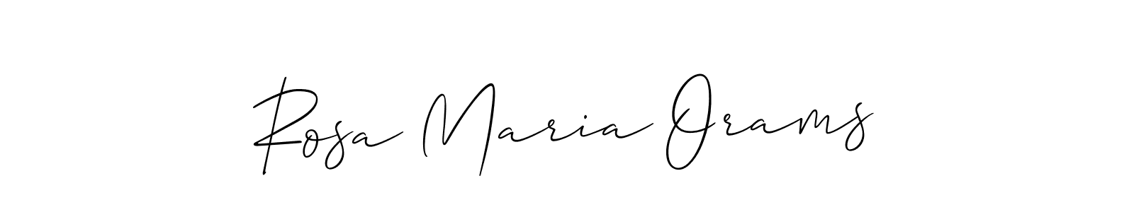 Make a beautiful signature design for name Rosa Maria Orams. With this signature (Allison_Script) style, you can create a handwritten signature for free. Rosa Maria Orams signature style 2 images and pictures png