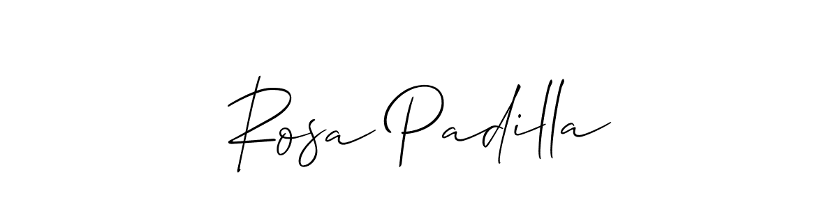 How to make Rosa Padilla name signature. Use Allison_Script style for creating short signs online. This is the latest handwritten sign. Rosa Padilla signature style 2 images and pictures png