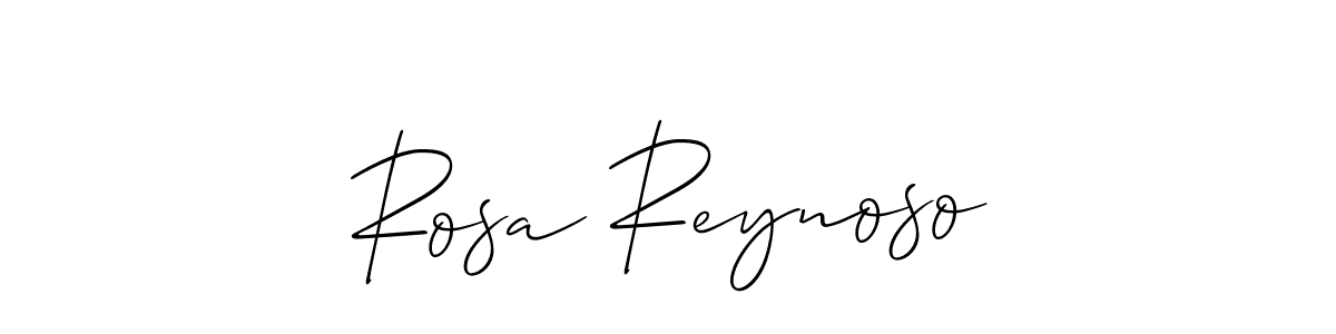 How to make Rosa Reynoso name signature. Use Allison_Script style for creating short signs online. This is the latest handwritten sign. Rosa Reynoso signature style 2 images and pictures png