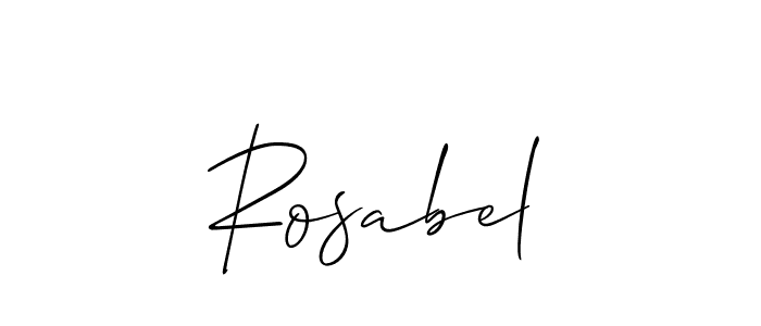 Make a short Rosabel signature style. Manage your documents anywhere anytime using Allison_Script. Create and add eSignatures, submit forms, share and send files easily. Rosabel signature style 2 images and pictures png