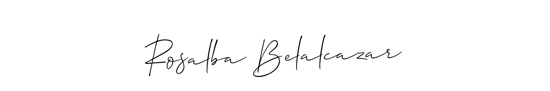 if you are searching for the best signature style for your name Rosalba Belalcazar. so please give up your signature search. here we have designed multiple signature styles  using Allison_Script. Rosalba Belalcazar signature style 2 images and pictures png