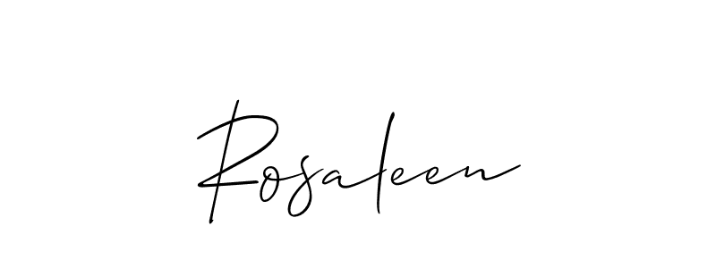 How to make Rosaleen name signature. Use Allison_Script style for creating short signs online. This is the latest handwritten sign. Rosaleen signature style 2 images and pictures png