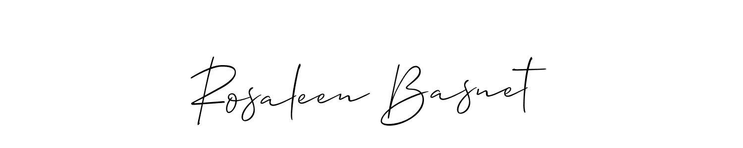Create a beautiful signature design for name Rosaleen Basnet. With this signature (Allison_Script) fonts, you can make a handwritten signature for free. Rosaleen Basnet signature style 2 images and pictures png